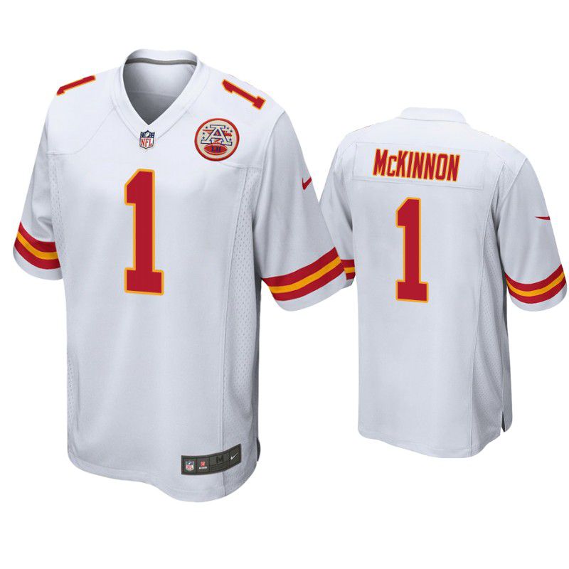 Men Kansas City Chiefs #1 Jerick McKinnon Nike White Game Player NFL Jersey